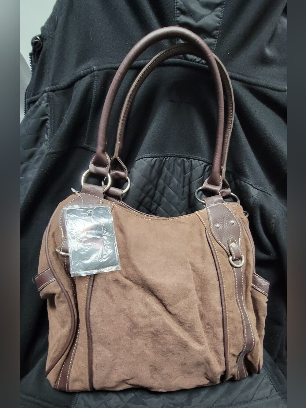 Fashion Bug Brown Suede Handbag- new with tags.